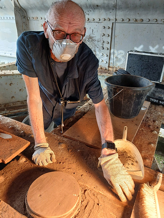 Roger removing rust residue